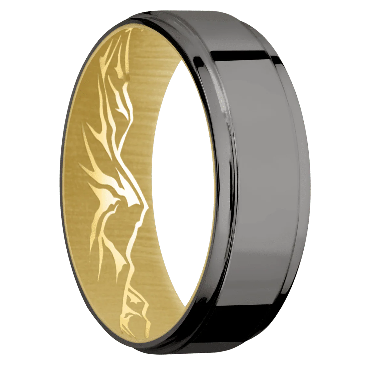 Tantalum Noir + Polish , Polish Finish + 14K Yellow Gold