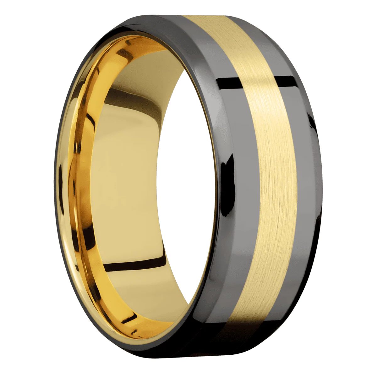 Tantalum Noir + Polish , Polish Finish + 18K Yellow Gold