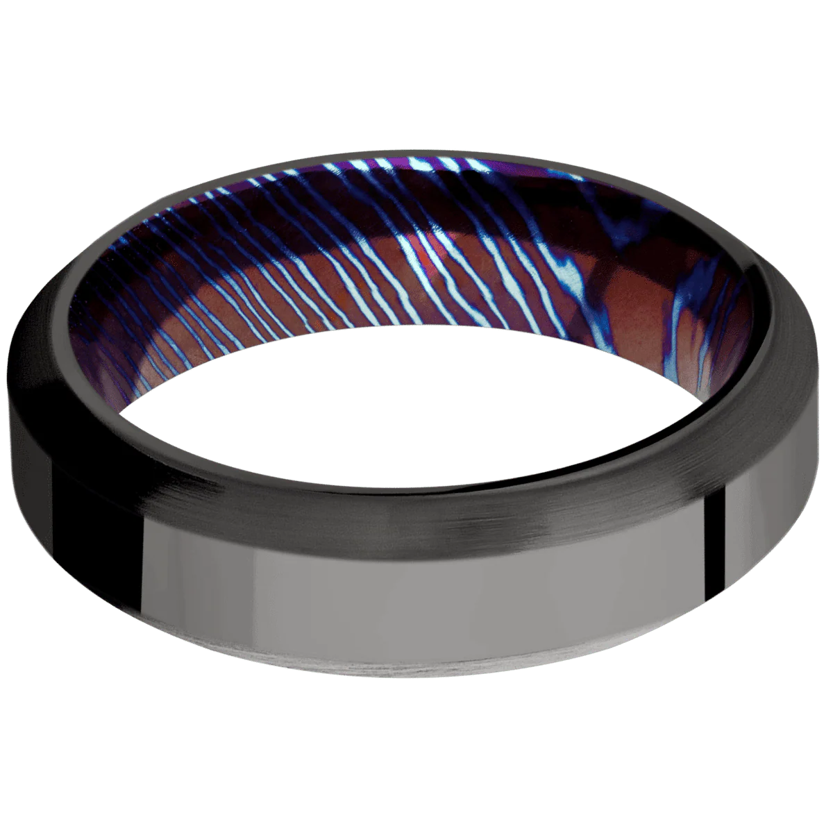 Tantalum Noir + Polish , Satin Finish + Titanium Damascus - Image 3