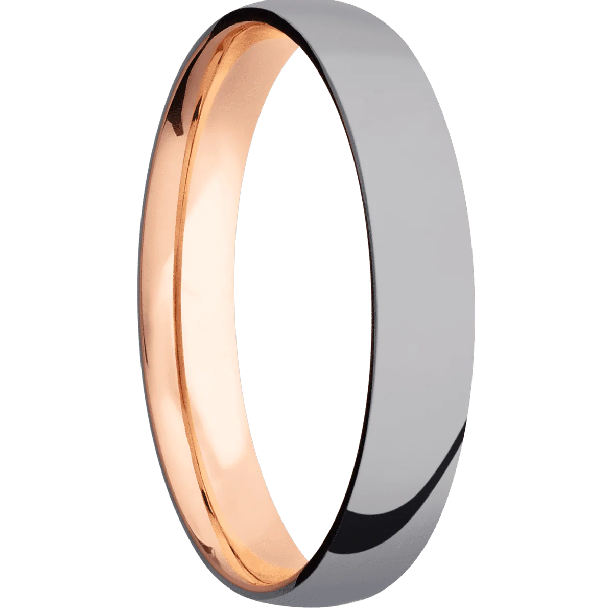 Tantalum + Polish Finish + 18K Rose Gold