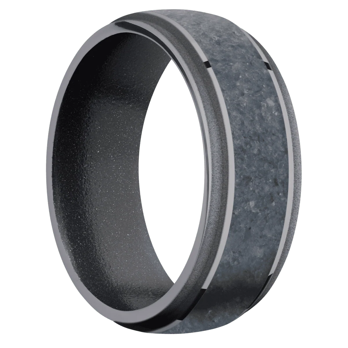 Tantalum + Polish , Sand Finish + Dark Grey