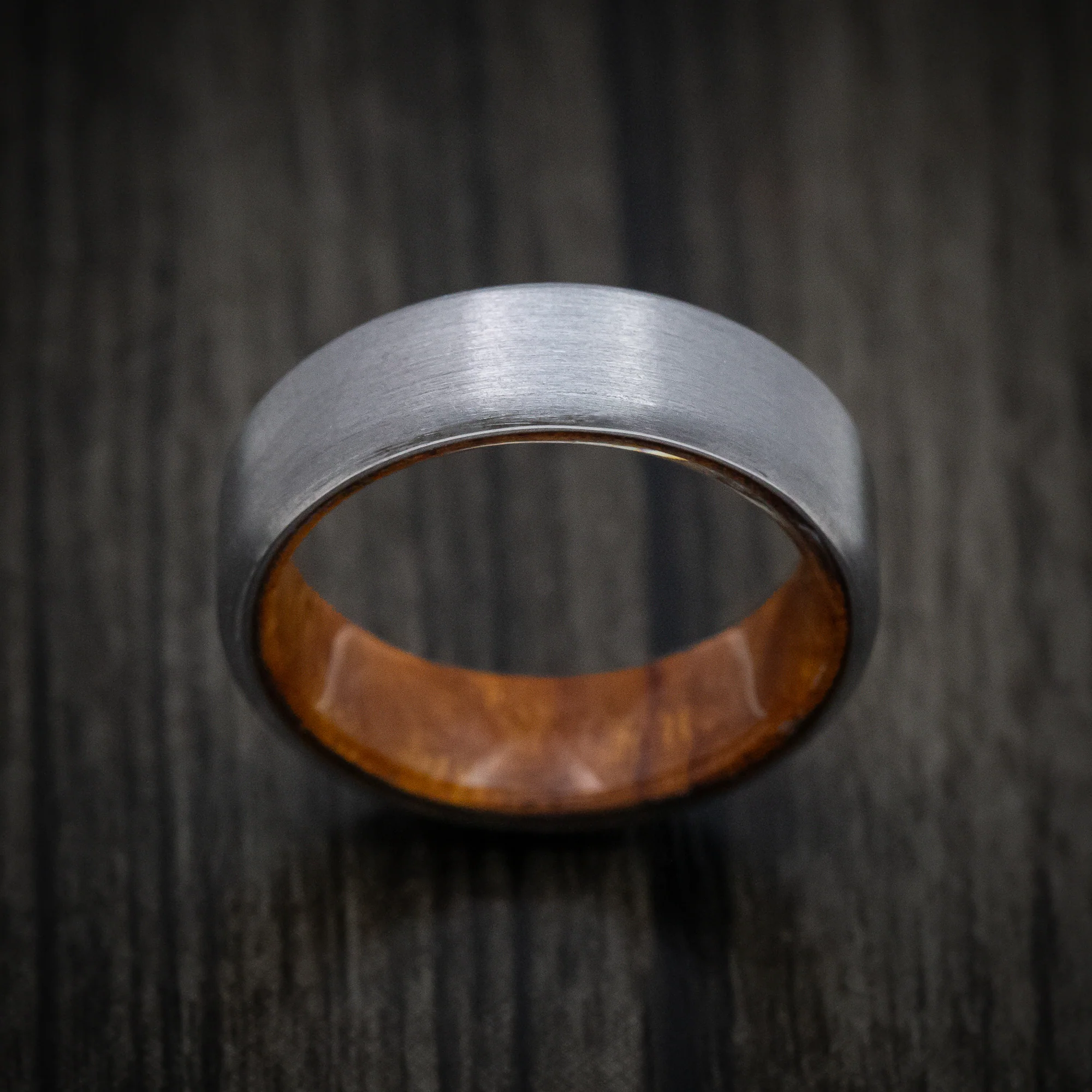 Tantalum Men's Ring with Wood Sleeve Custom Made Band - Image 2