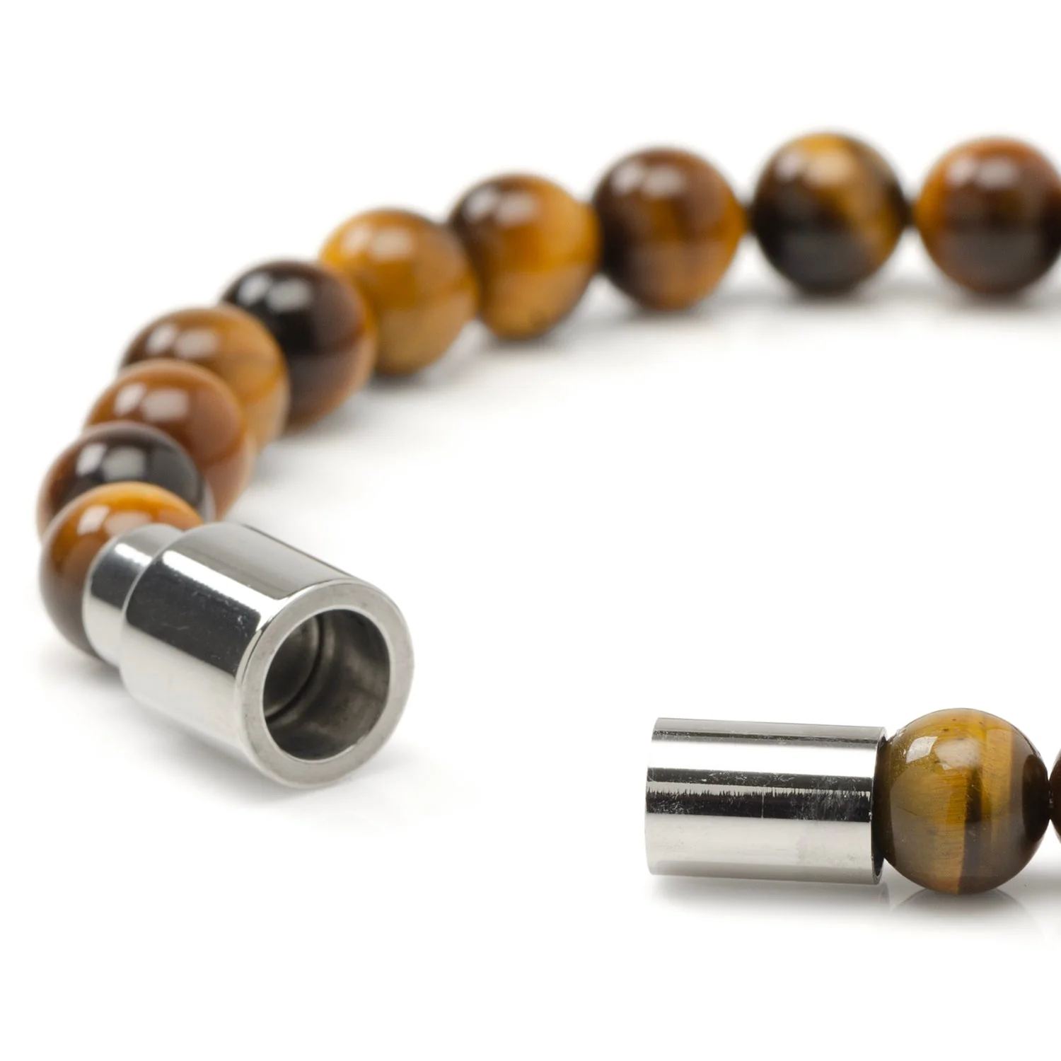 Tigers Eye Beaded Bracelet with Magnetic Closure - Image 3