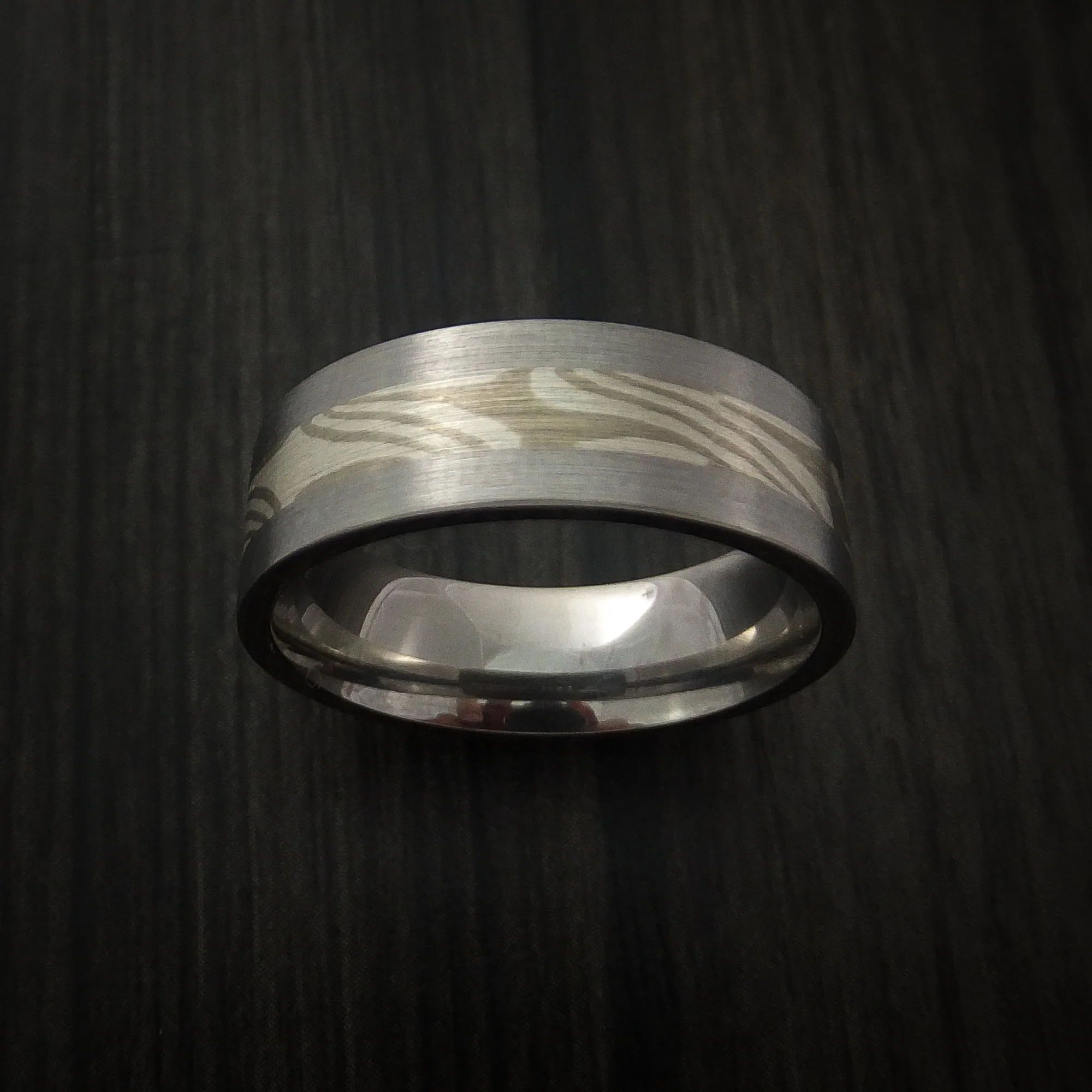 Titanium and Palladium Mokume Men's Ring Custom Made - Image 2