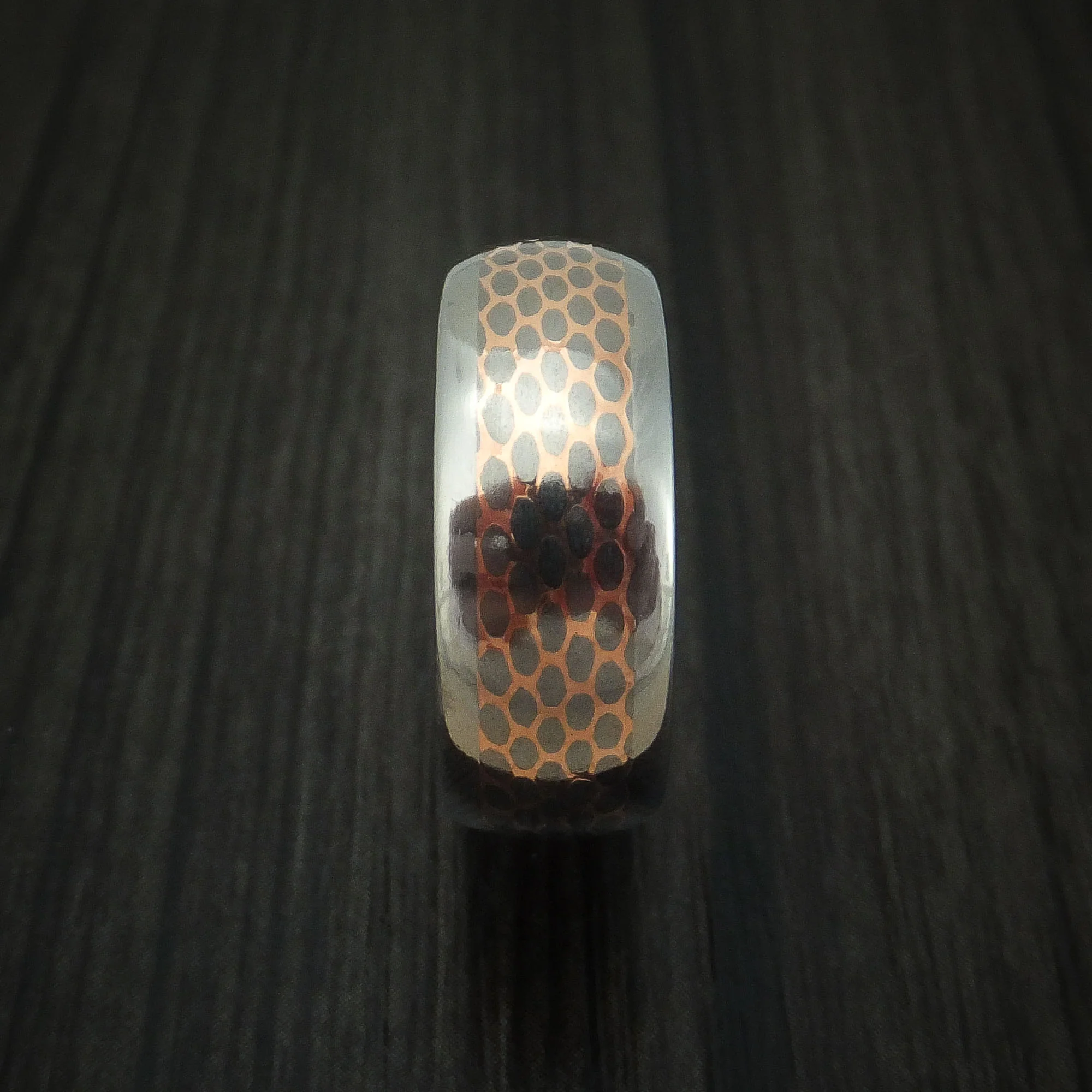 Titanium and Superconductor Men's Ring Custom Made Titanium-Niobium and Copper Band - Image 3