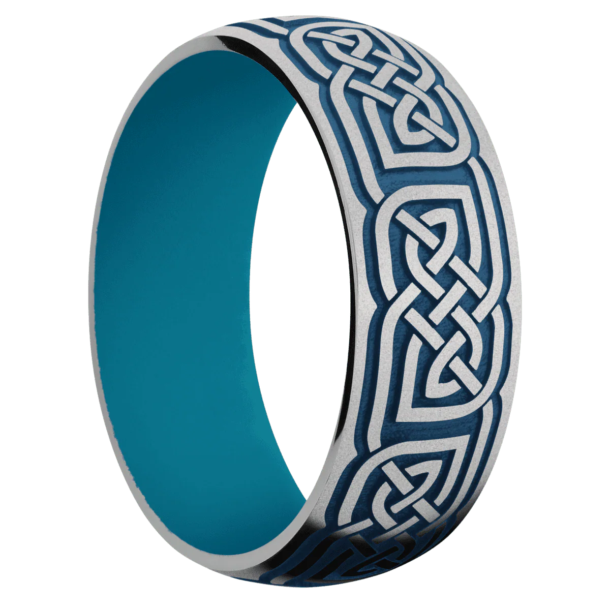 Titanium + Bead Finish + Sea Blue