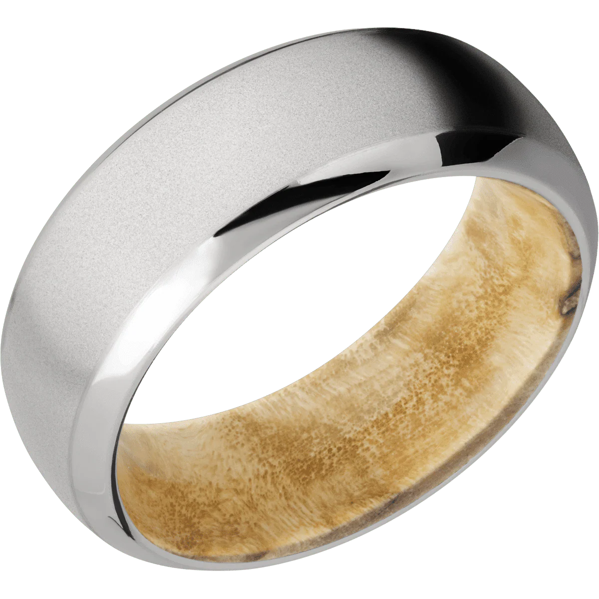 Titanium + Bead , Polish Finish + Boxelder Burl - Image 2