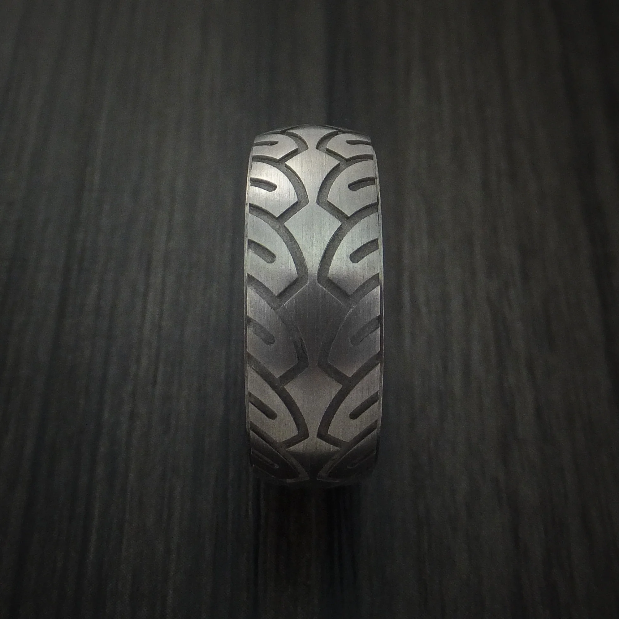 Titanium Bicycle Tire Tread Spinner Men's Ring Custom Made Band - Image 3
