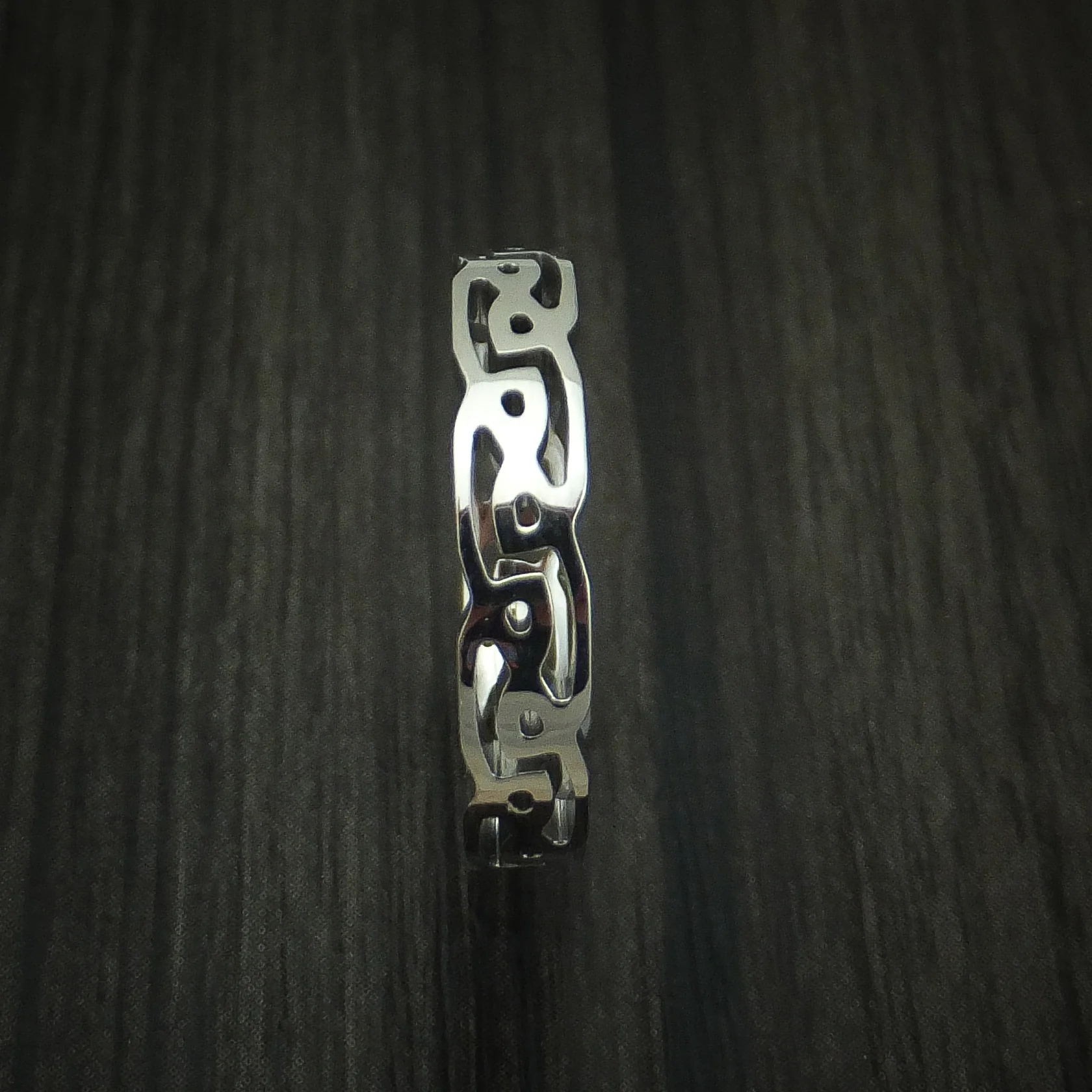 Titanium Celtic Knot Narrow Band Custom Made Ring - Image 3
