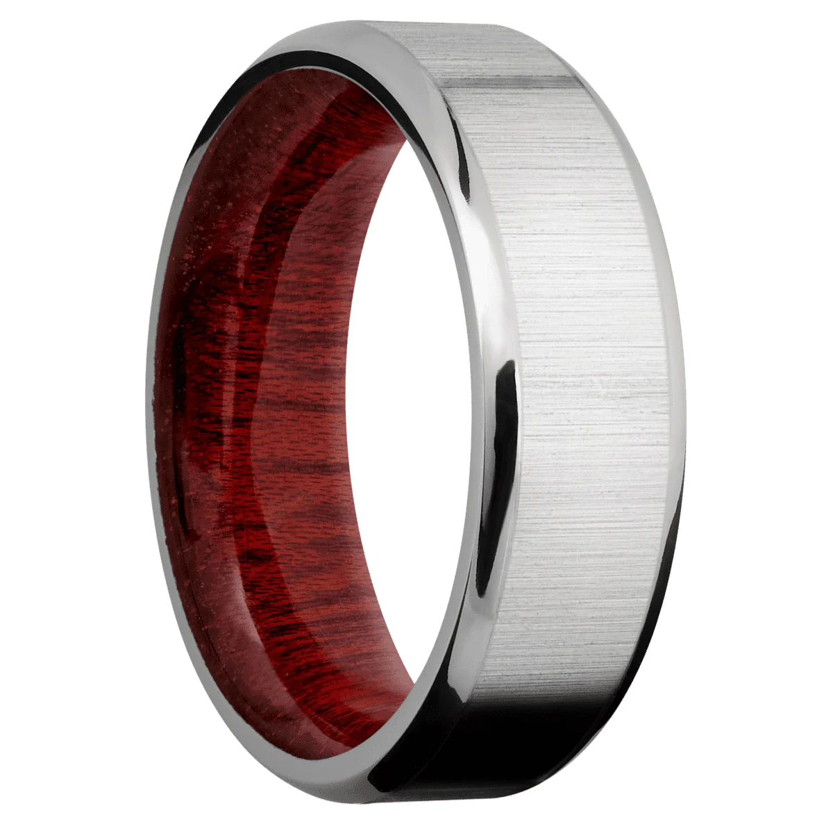 Titanium + Crosssatin , Polish Finish + Blood Wood