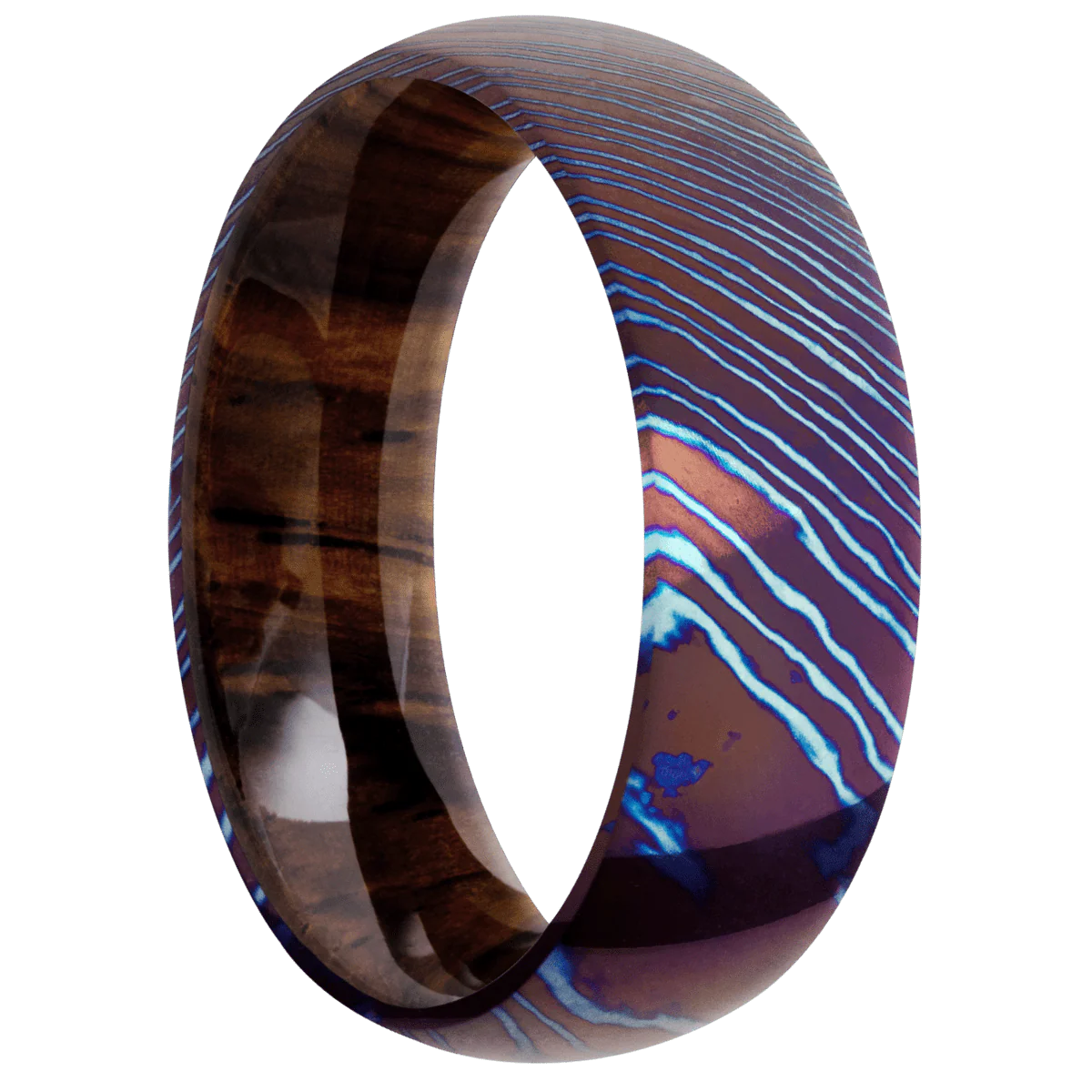 Titanium Damascus + Polish Finish + Cocobolo