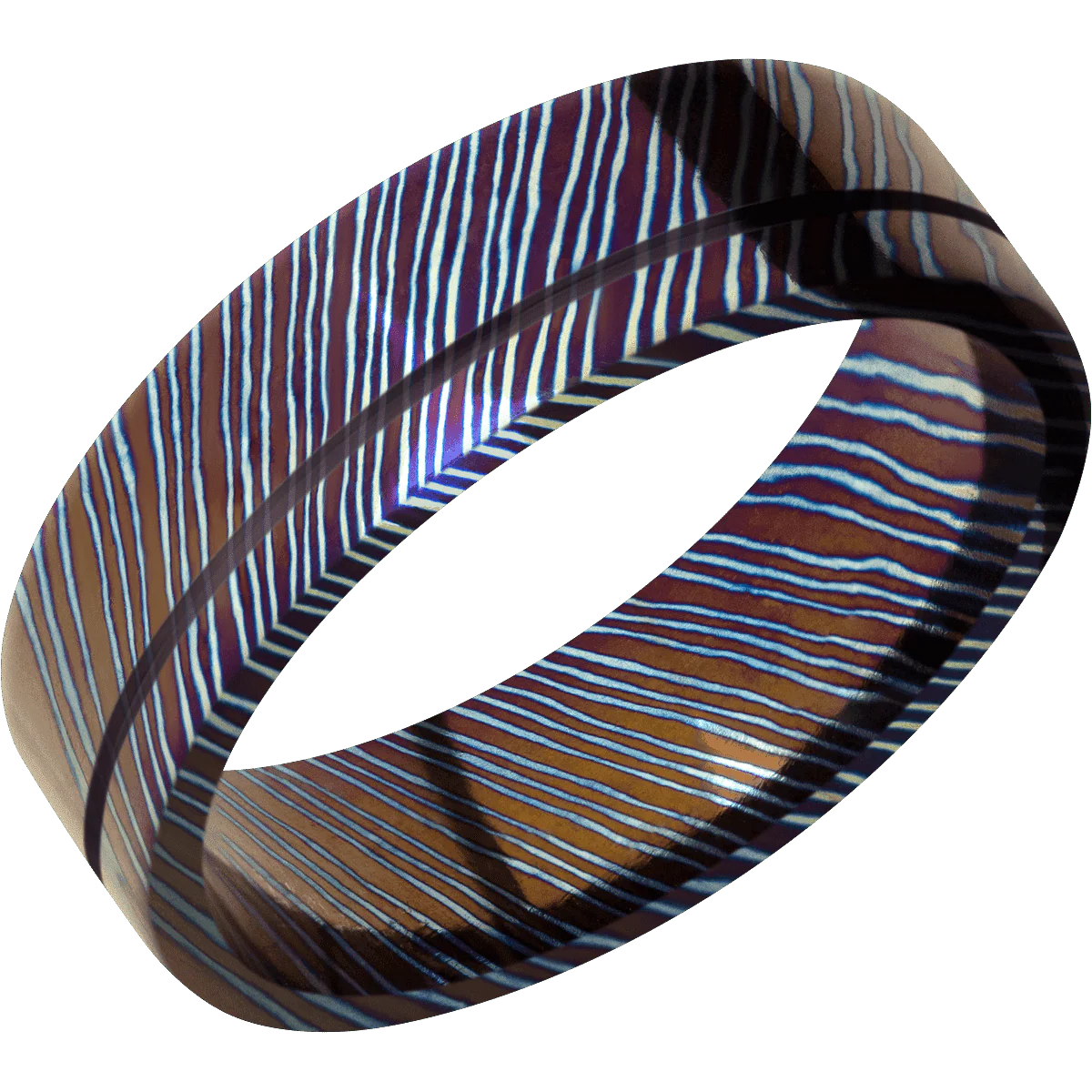 Titanium Damascus + Polish , Polish Finish - Image 2