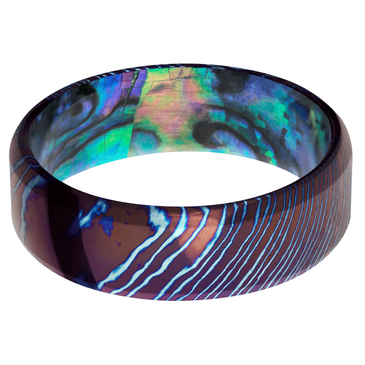 Titanium Damascus + Polish , Polish Finish + Abalone - Image 3