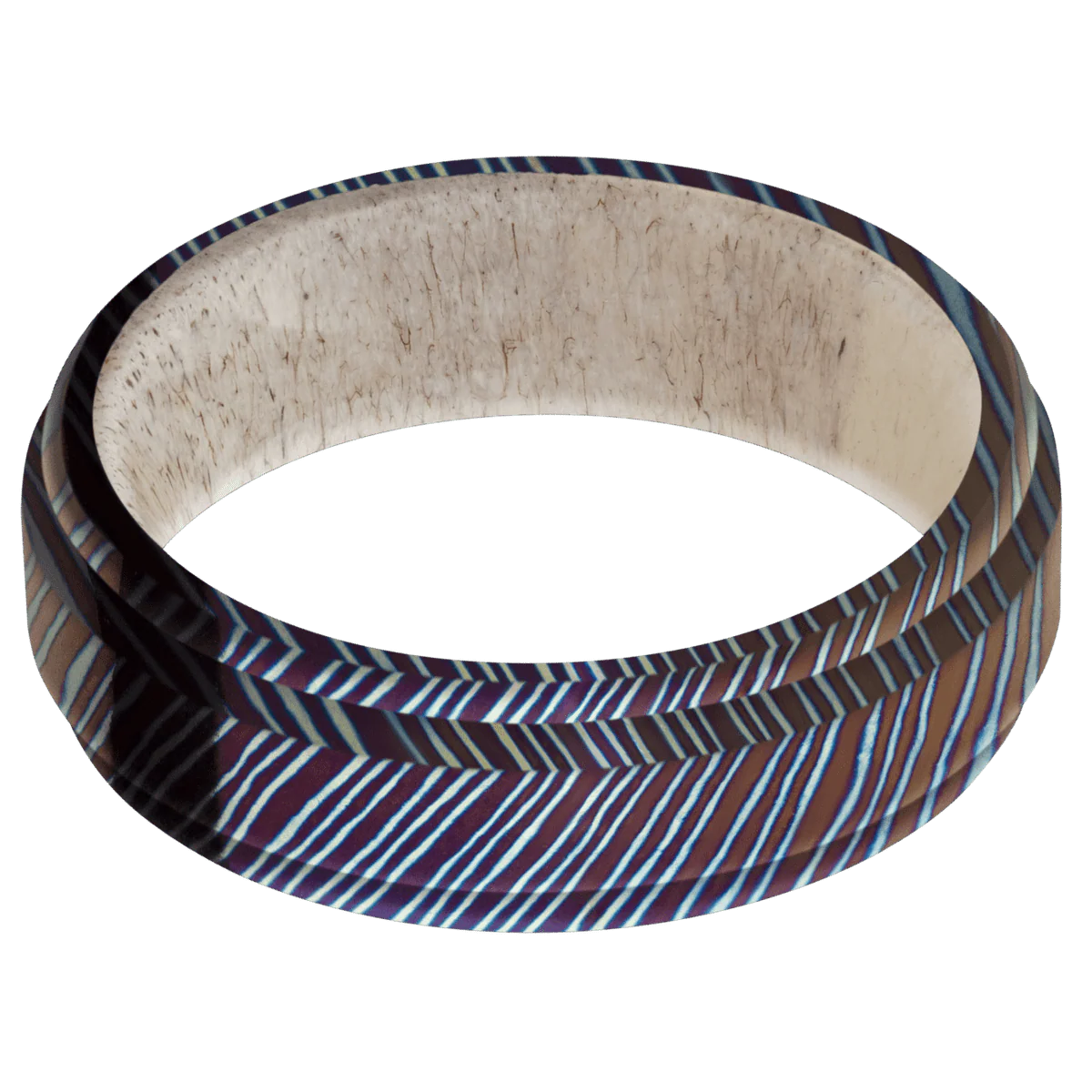 Titanium Damascus + Polish , Polish Finish + Antler - Image 3