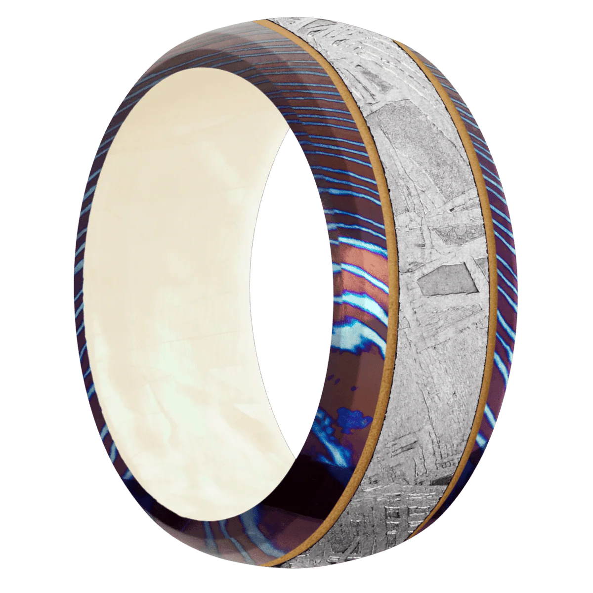Titanium Damascus + Polish , Polish Finish + Freshwater Mother of Pearl