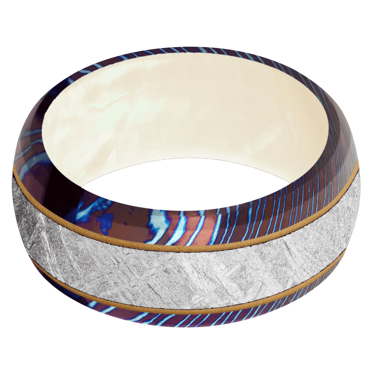 Titanium Damascus + Polish , Polish Finish + Freshwater Mother of Pearl - Image 3