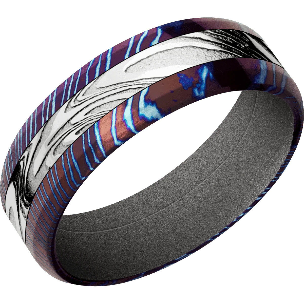 Titanium Damascus + Polish , Polish Finish + Gun Metal Grey - Image 2