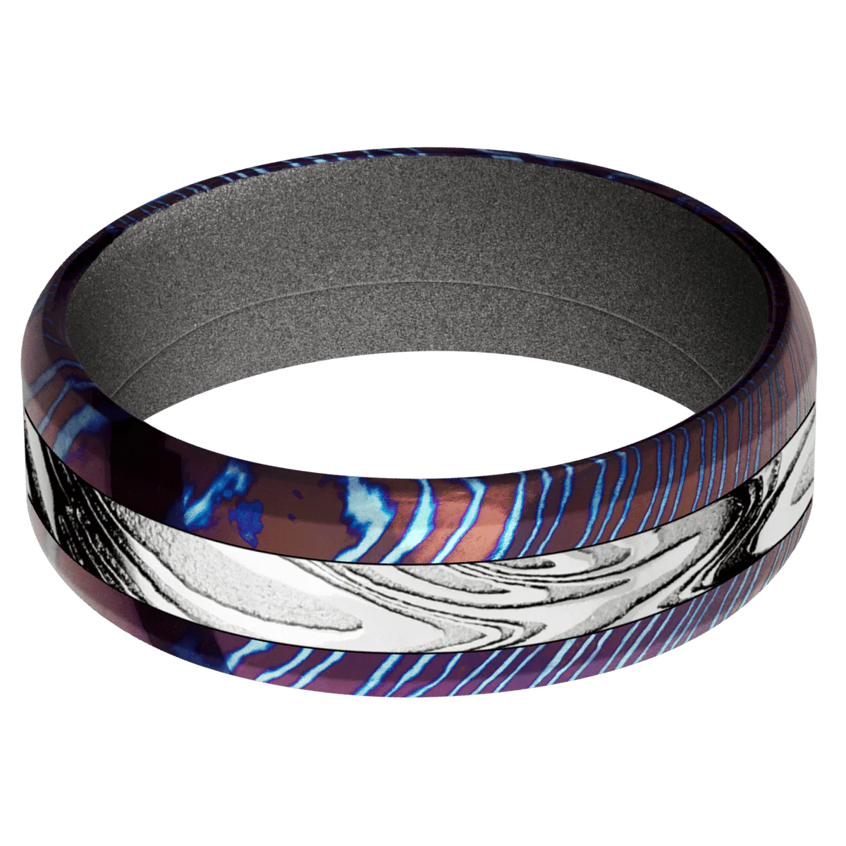 Titanium Damascus + Polish , Polish Finish + Gun Metal Grey - Image 3