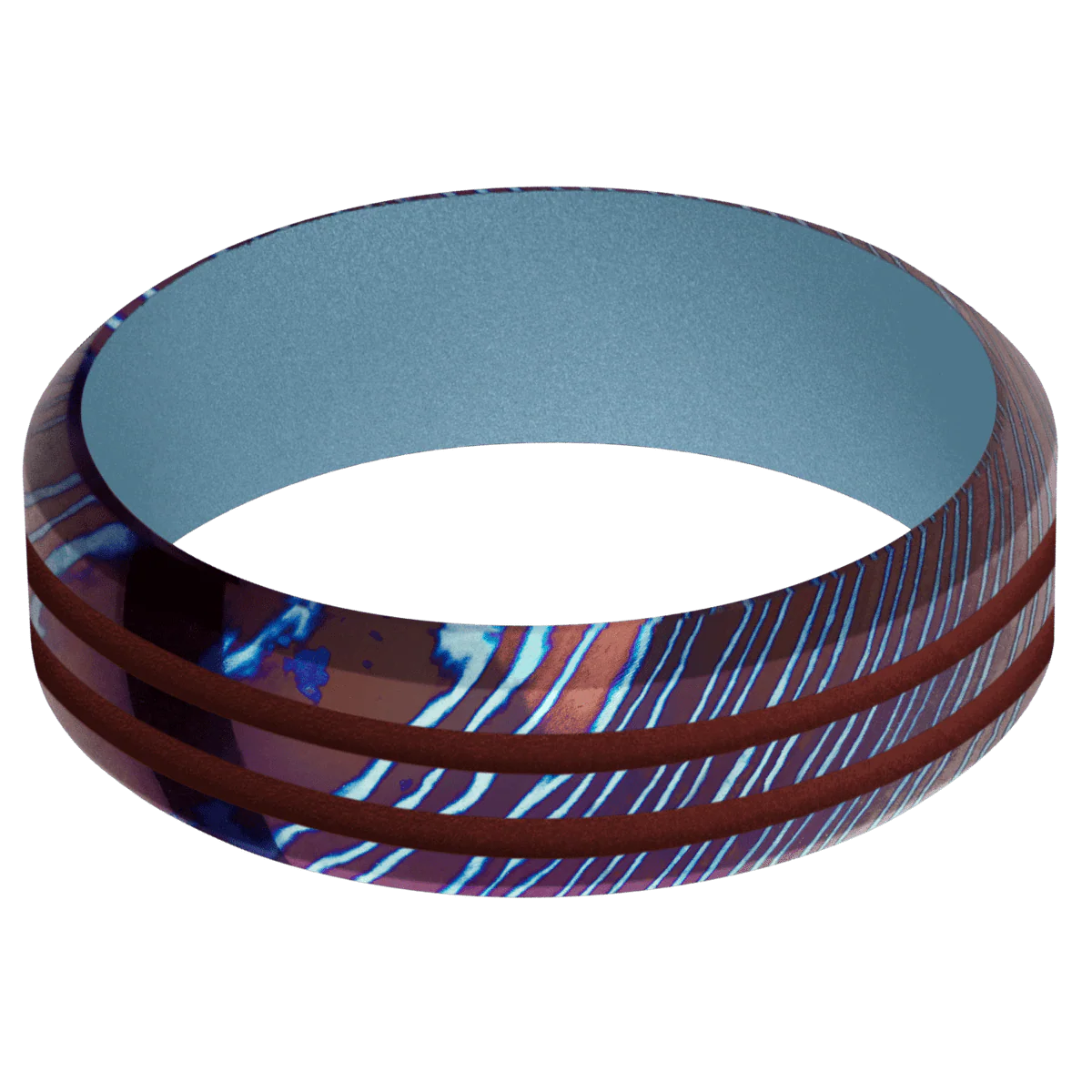 Titanium Damascus + Polish , Polish Finish + Polar Blue - Image 3