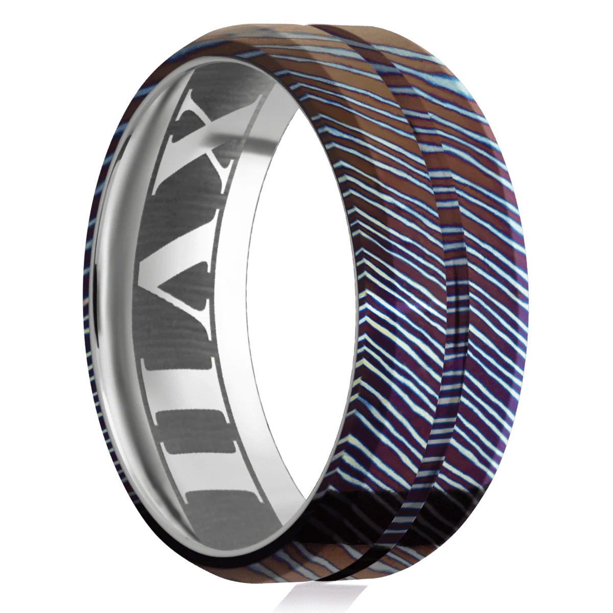 Titanium Damascus + Polish , Polish Finish + Titanium