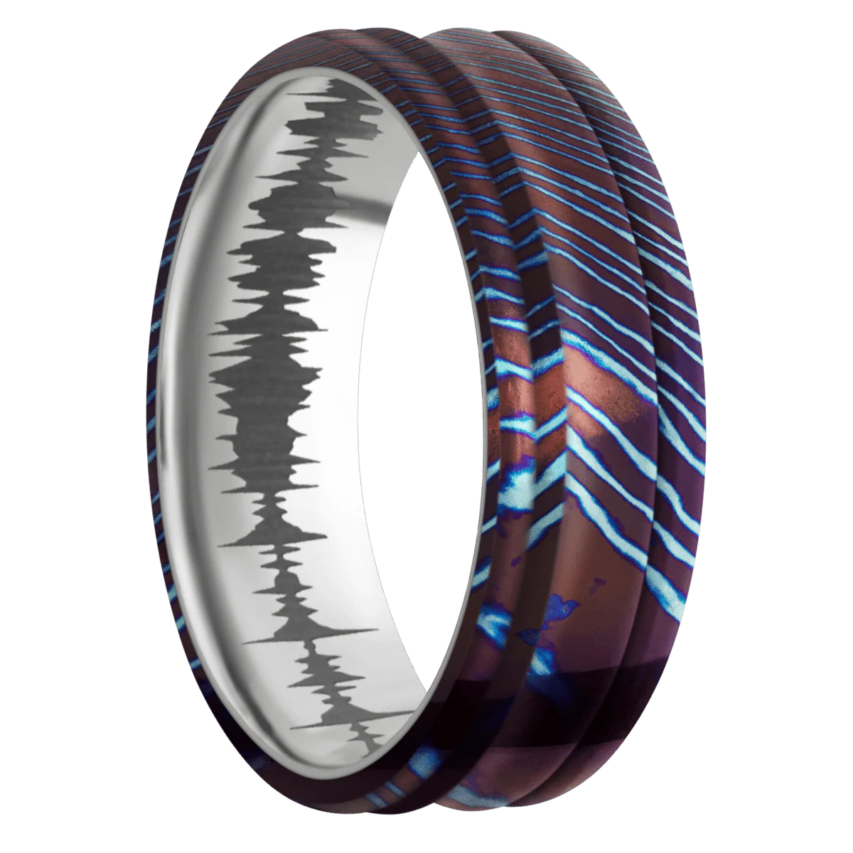 Titanium Damascus + Polish , Polish Finish + Titanium