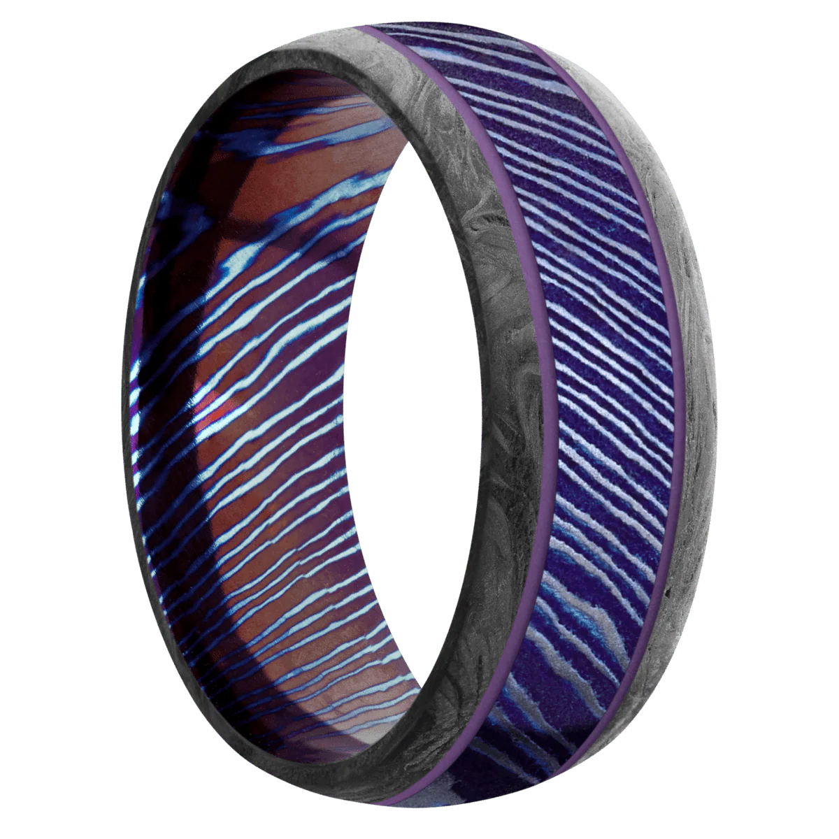 Titanium Damascus + Satinetched Finish