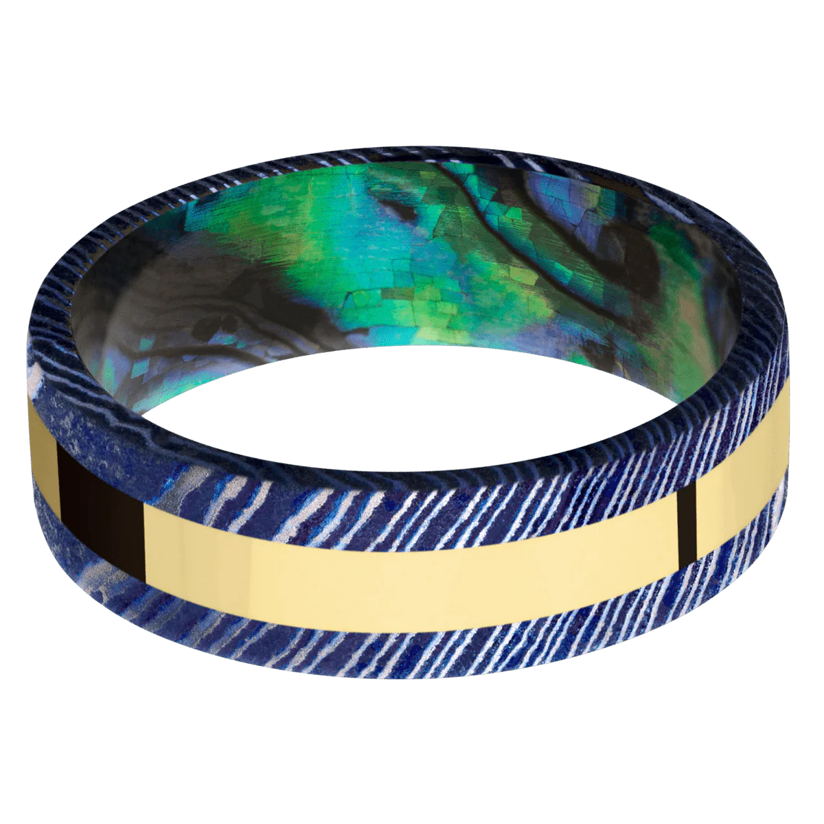 Titanium Damascus + Satinetched Finish + Abalone - Image 3