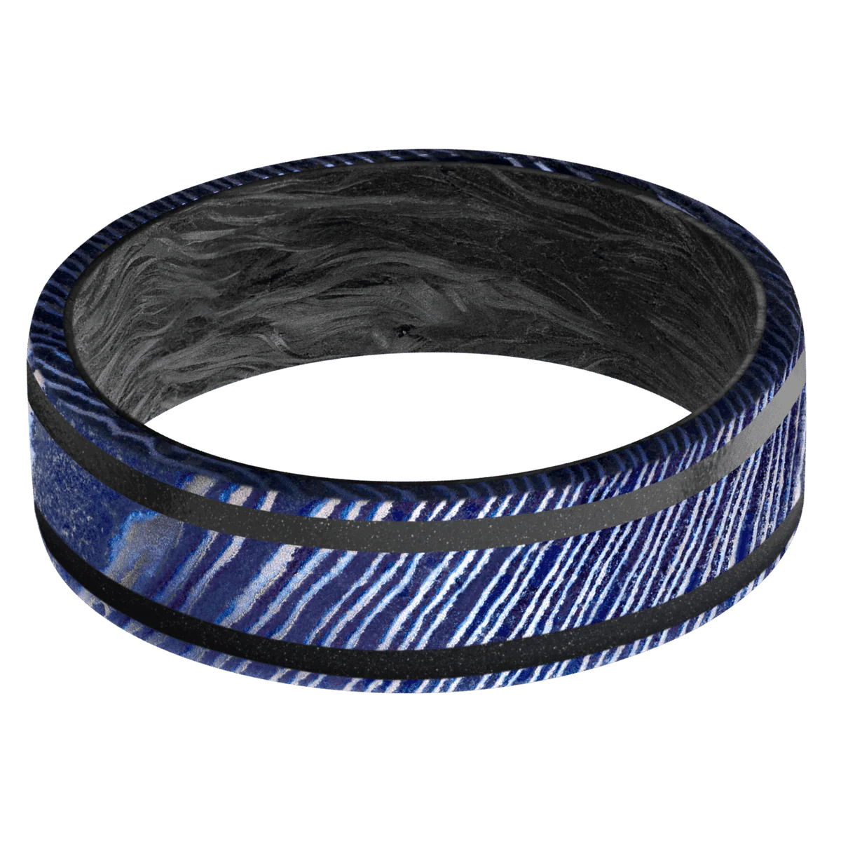 Titanium Damascus + Satinetched Finish + Forged Carbon Fiber - Image 3