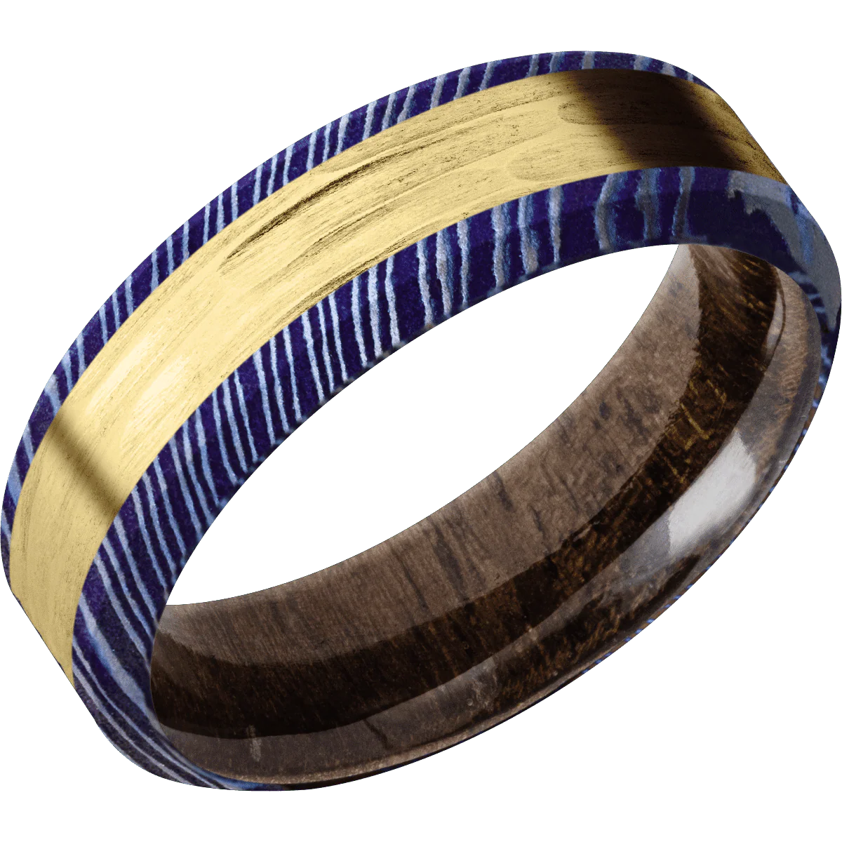 Titanium Damascus + Satinetched , Satinetched Finish + Walnut - Image 2