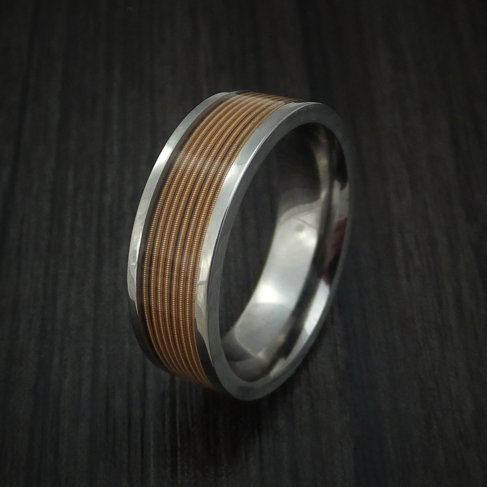 Titanium Guitar String Men's Ring Custom Made Band - Image 4