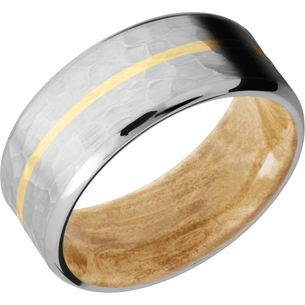 Titanium + Hammer , Polish Finish + Boxelder Burl - Image 2