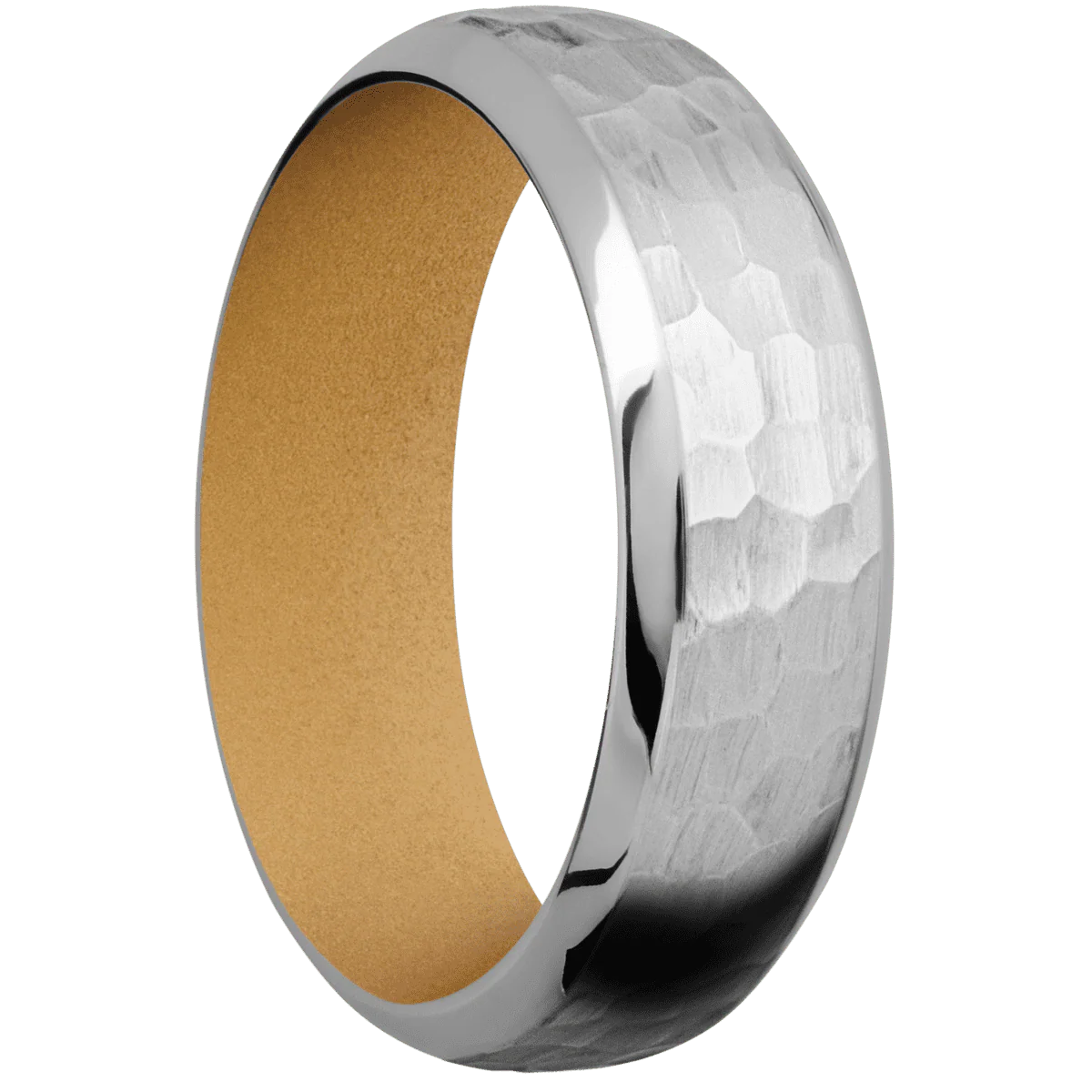 Titanium + Hammer , Polish Finish + Gold