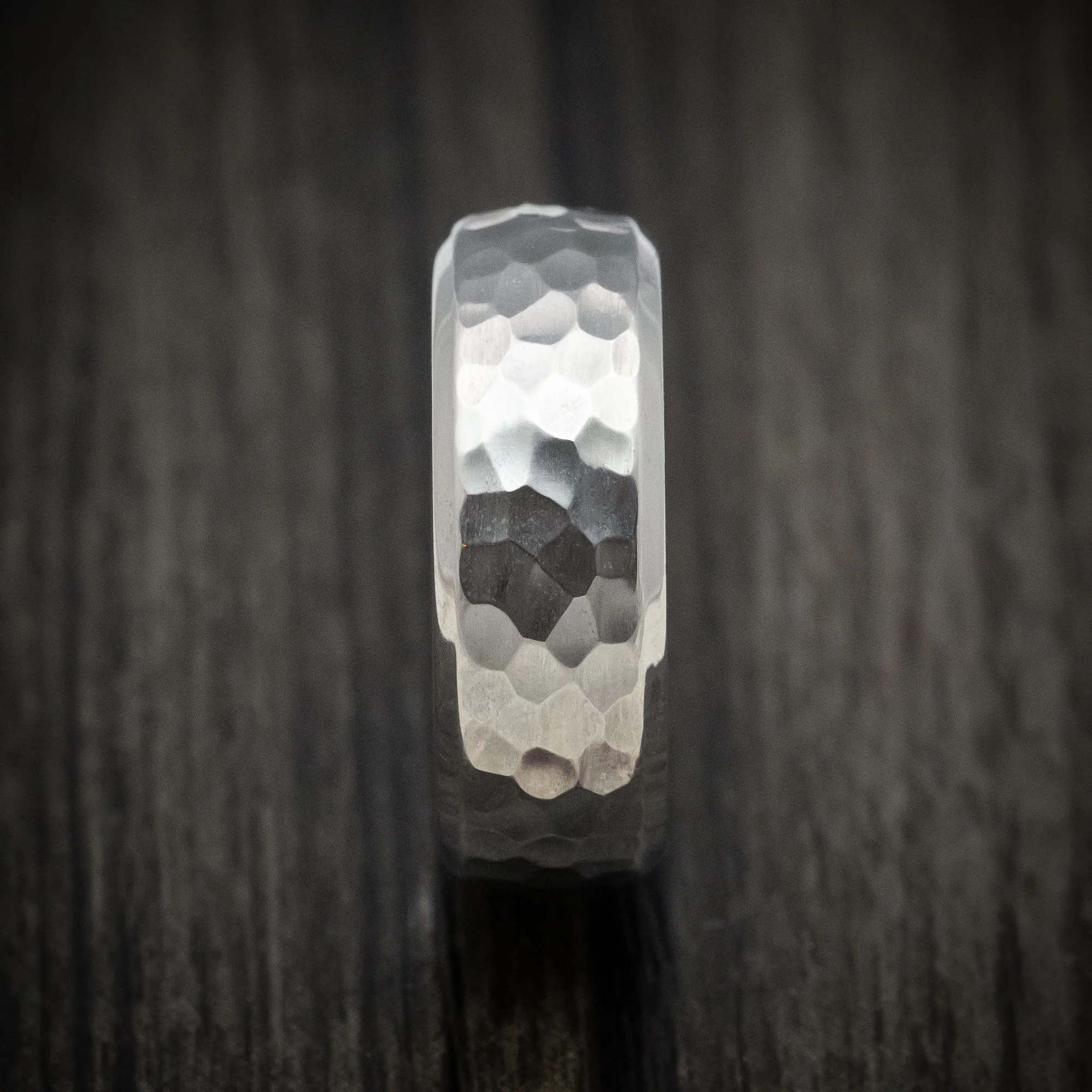 Titanium Hammered Men's Ring Custom Made Band - Image 3