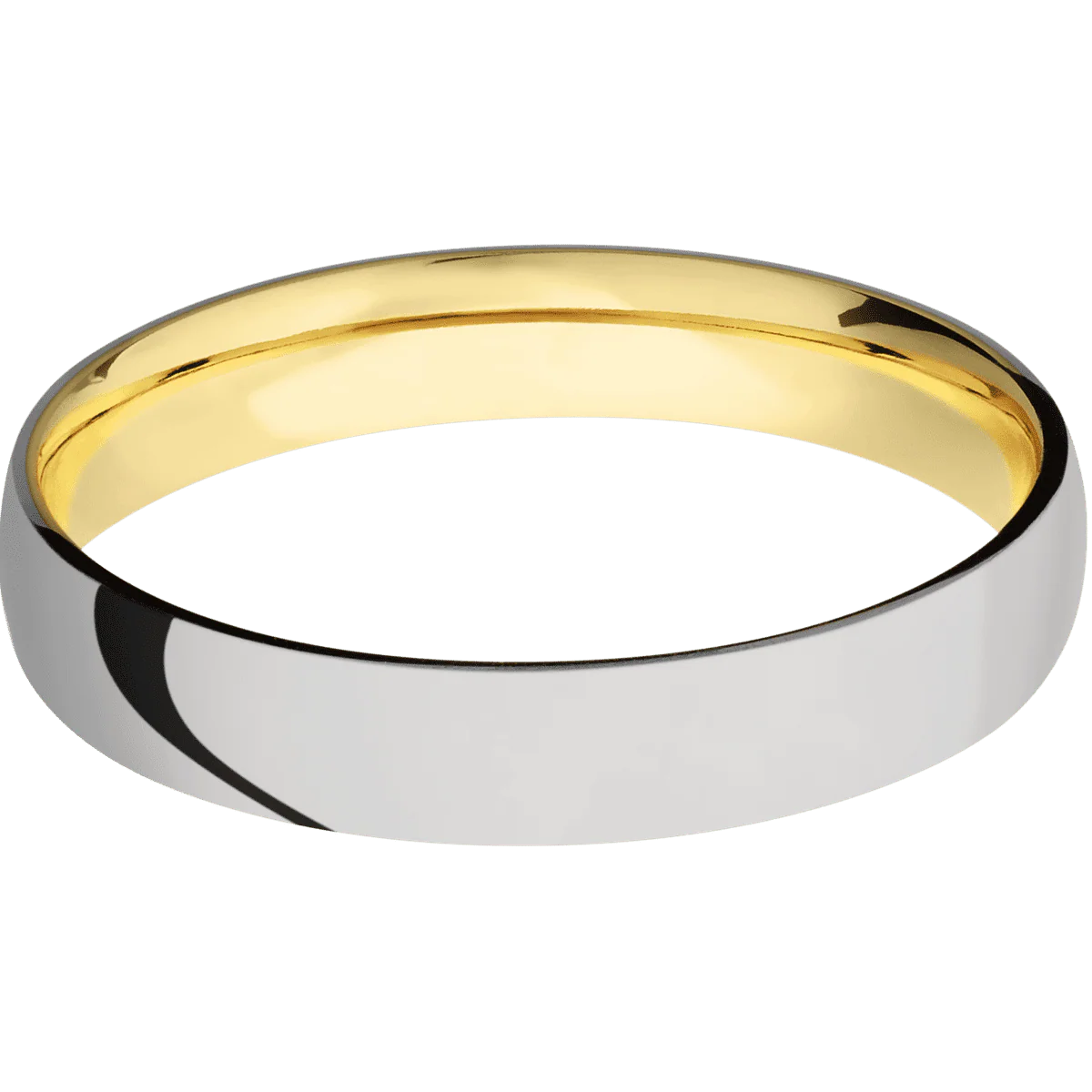 Titanium + Polish Finish + 14K Yellow Gold - Image 3
