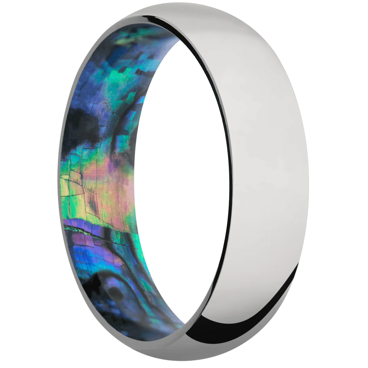 Titanium + Polish Finish + Abalone
