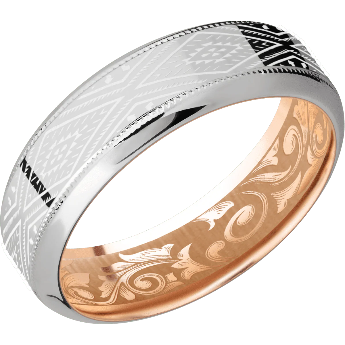 Titanium + Polish , Polish Finish + 14K Rose Gold - Image 2