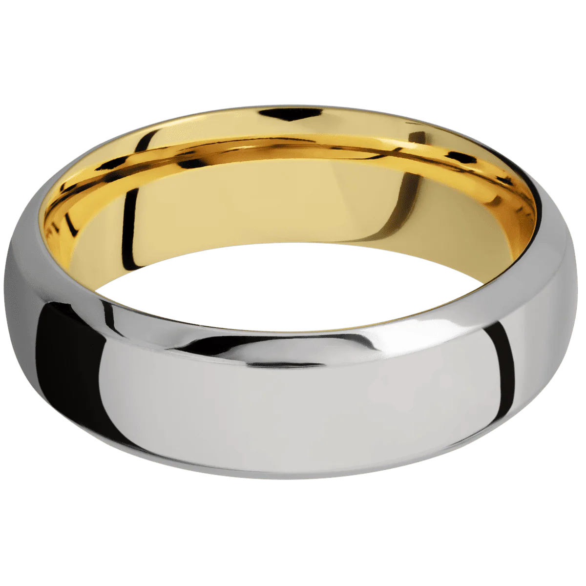 Titanium + Polish , Polish Finish + 14K Yellow Gold - Image 3