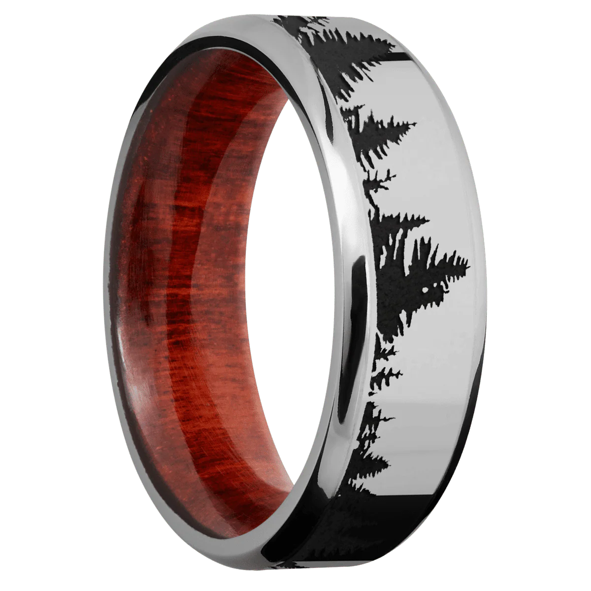 Titanium + Polish , Polish Finish + Red Heart