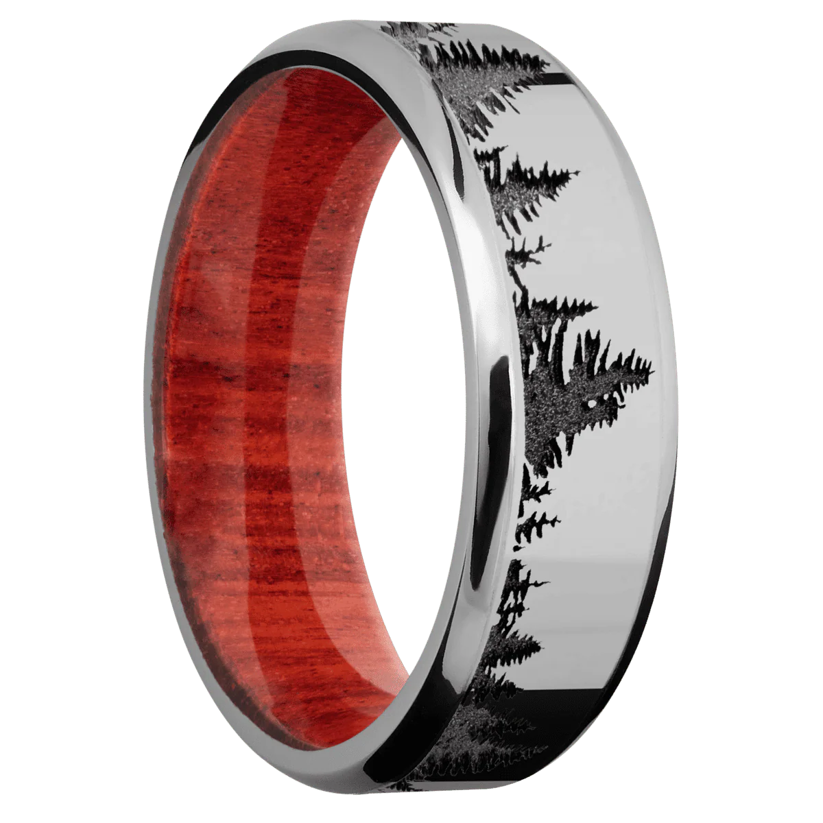 Titanium + Polish , Polish Finish + Red Heart