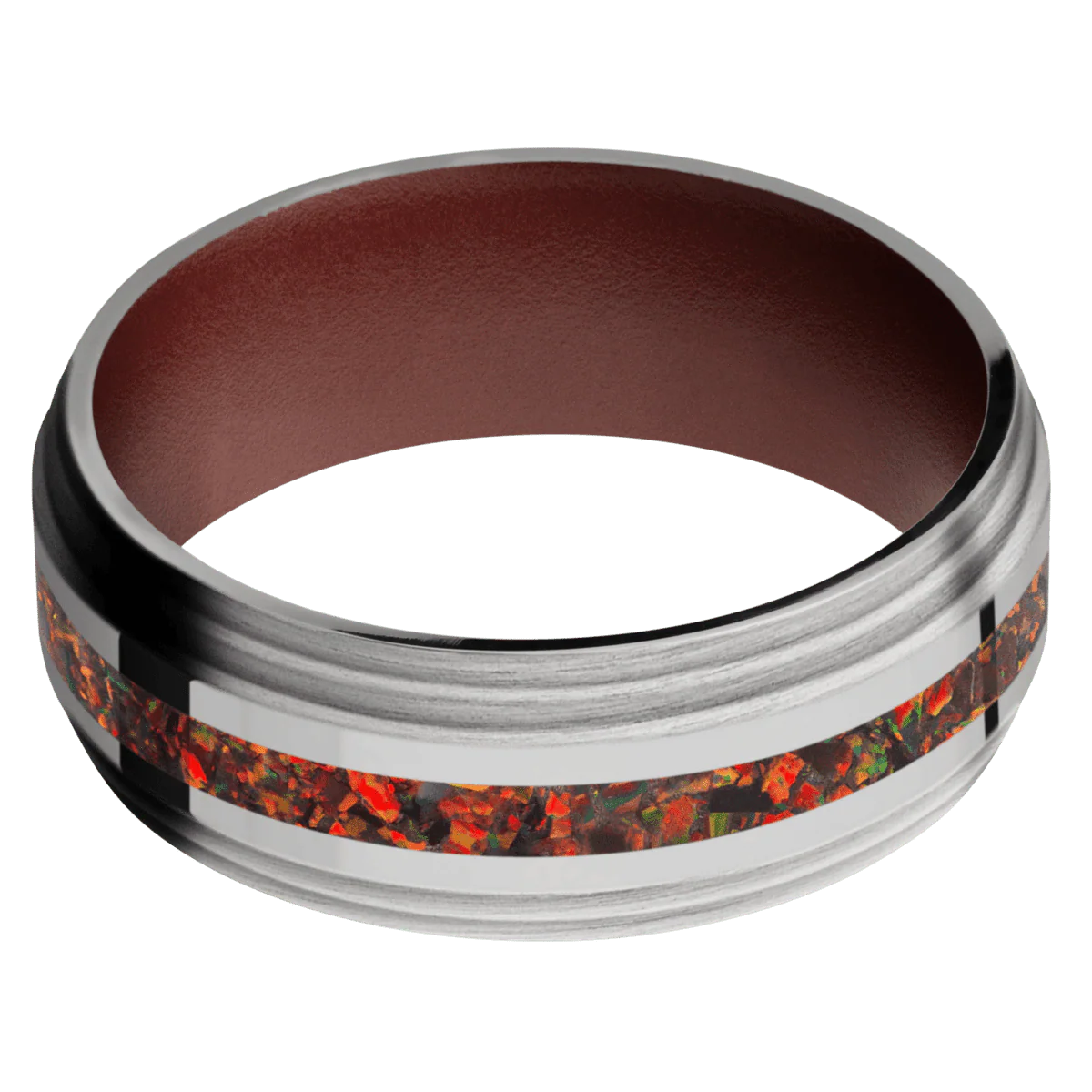 Titanium + Polish , Satin Finish + Crimson - Image 3
