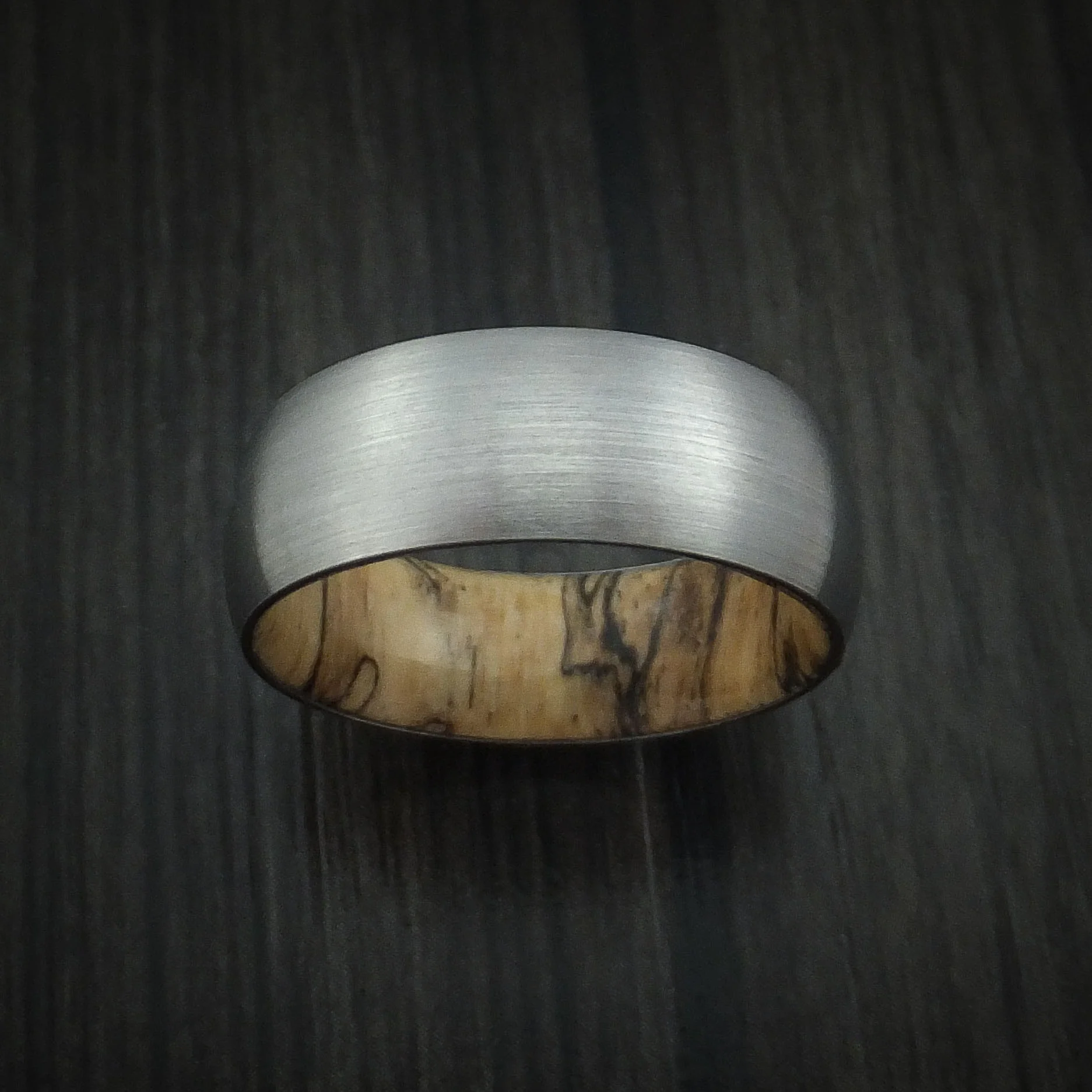 Titanium Men's Ring with Hardwood Sleeve Custom Made Band - Image 2