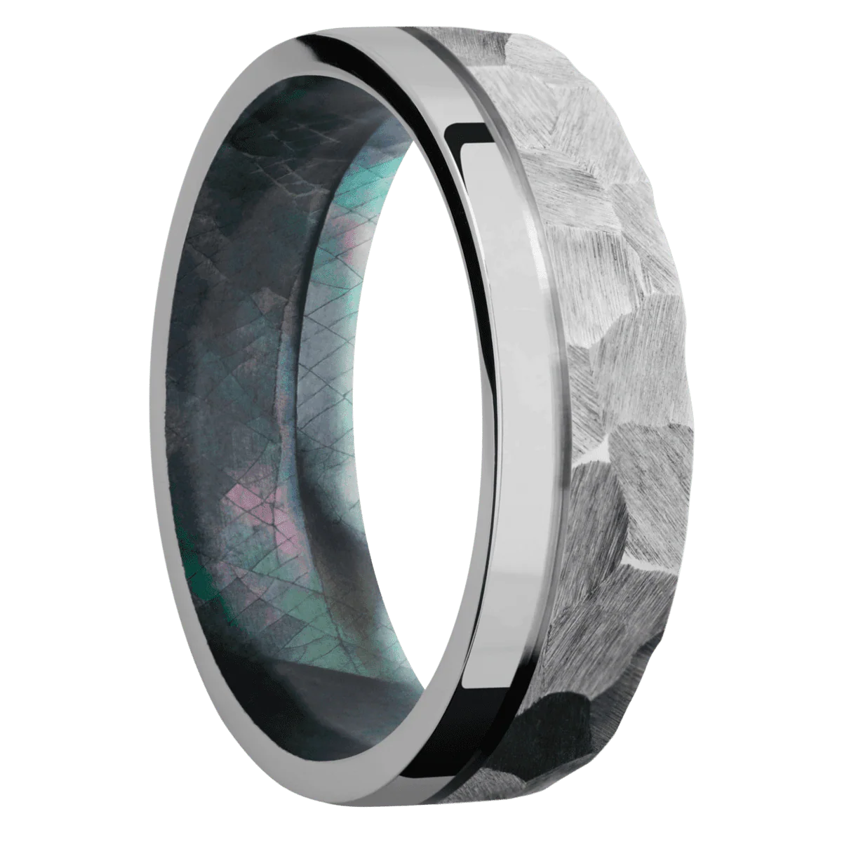 Titanium + Rock , Polish Finish + Black Mother of Pearl