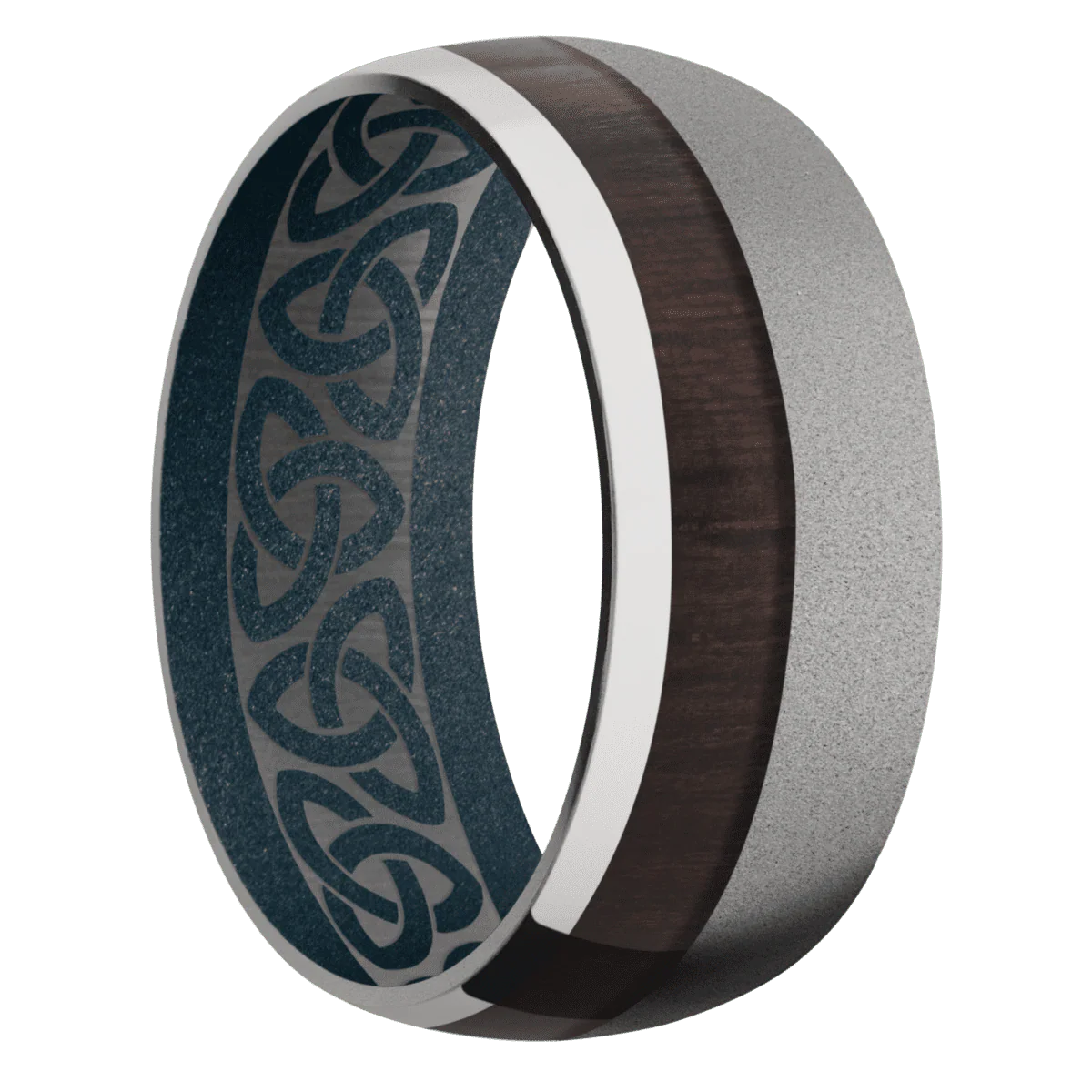 Titanium + Sand , Polish Finish + Blue Titanium