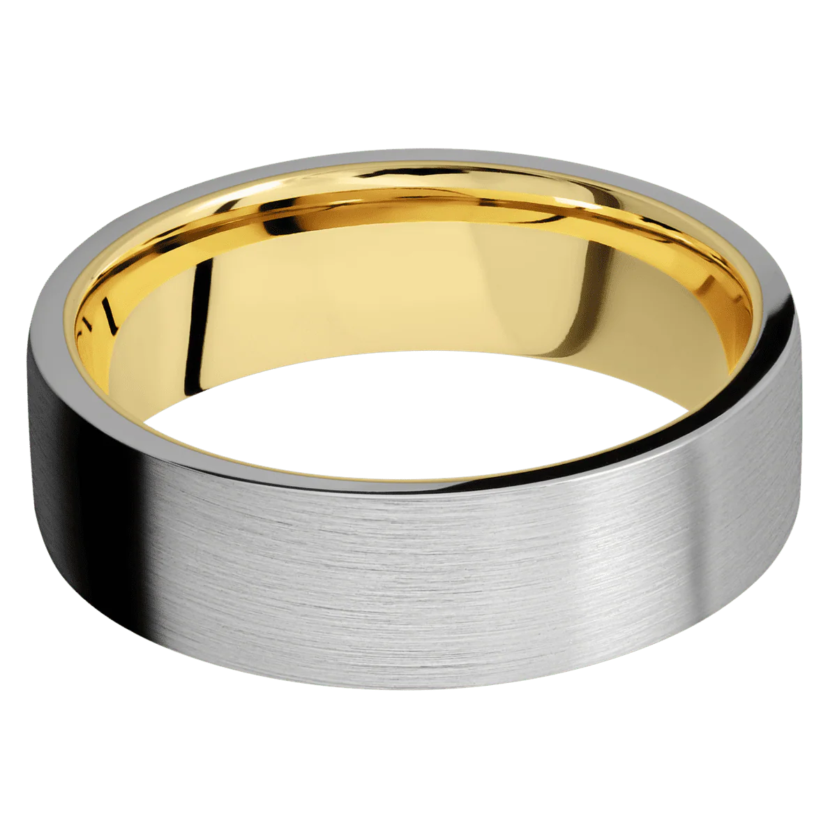 Titanium + Satin Finish + 14K Yellow Gold - Image 3