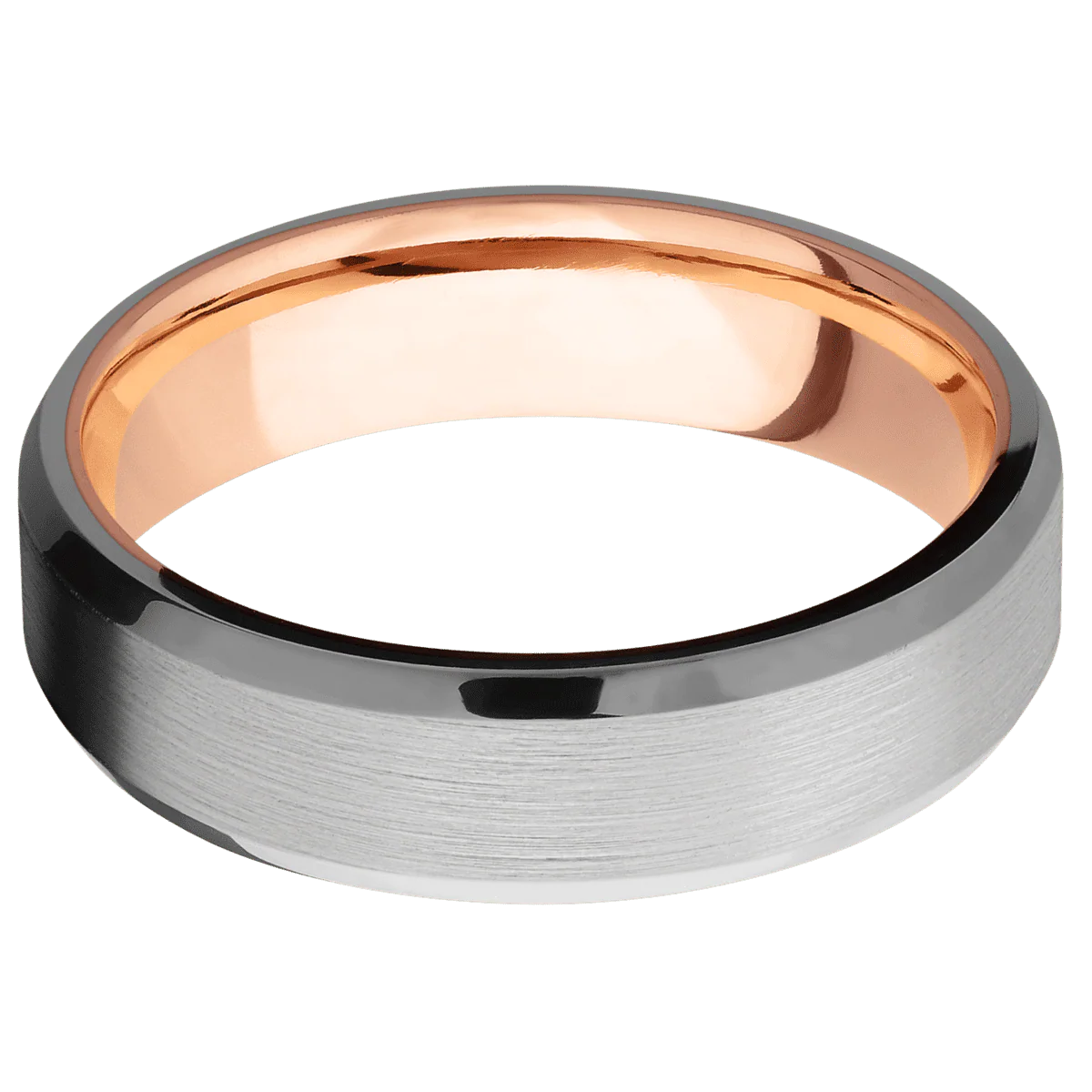 Titanium + Satin , Polish Finish + 14K Rose Gold - Image 3