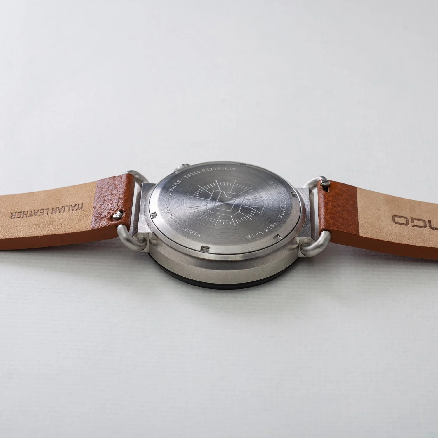 TK-01 - TREK WATCH WITH ITALIAN LEATHER STRAP - WHISKEY BROWN - Image 9