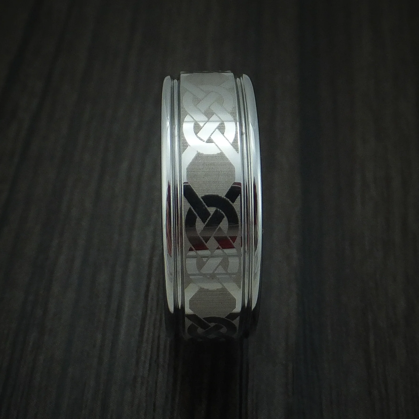 Tungsten Celtic Band Men's Ring - Image 3
