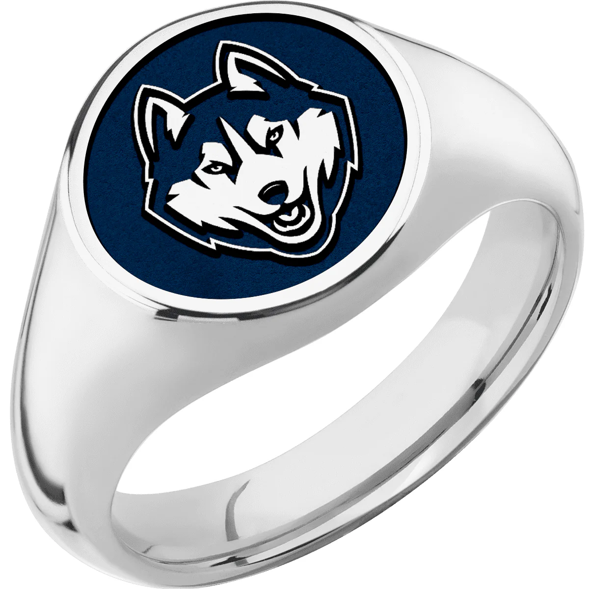 University of Connecticut UCONN Custom Collegiate Palladium Silver Signet Ring