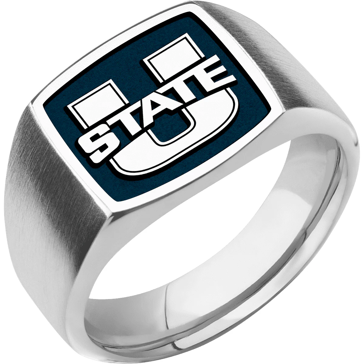 Utah State University Custom Collegiate Cobalt Chrome Signet Ring