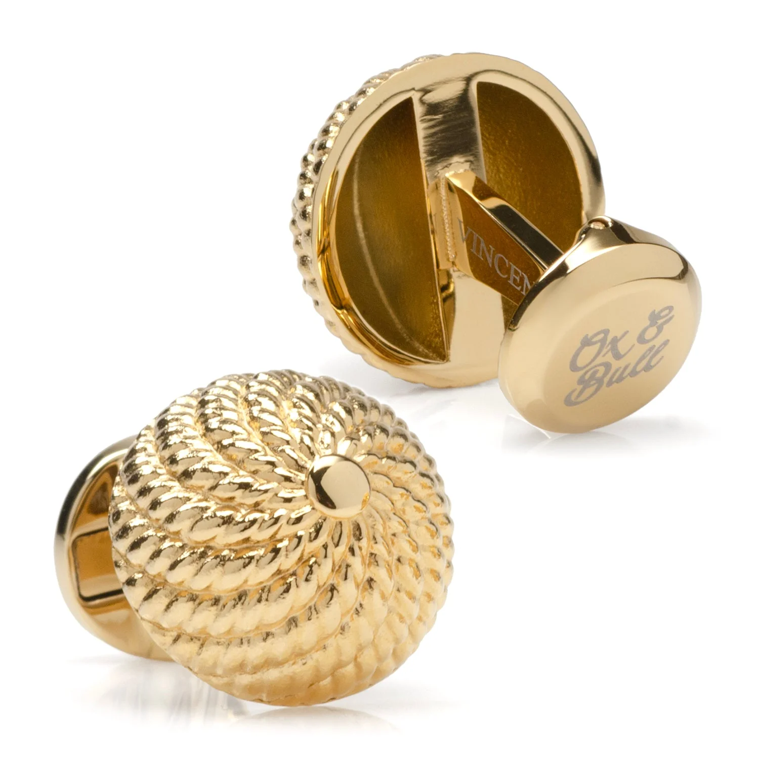 VDP 3D Colony Gold Stainless Cufflinks - Image 3